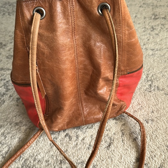 The Sak Drawstring Leather and Fabric Backpack OS main image 5